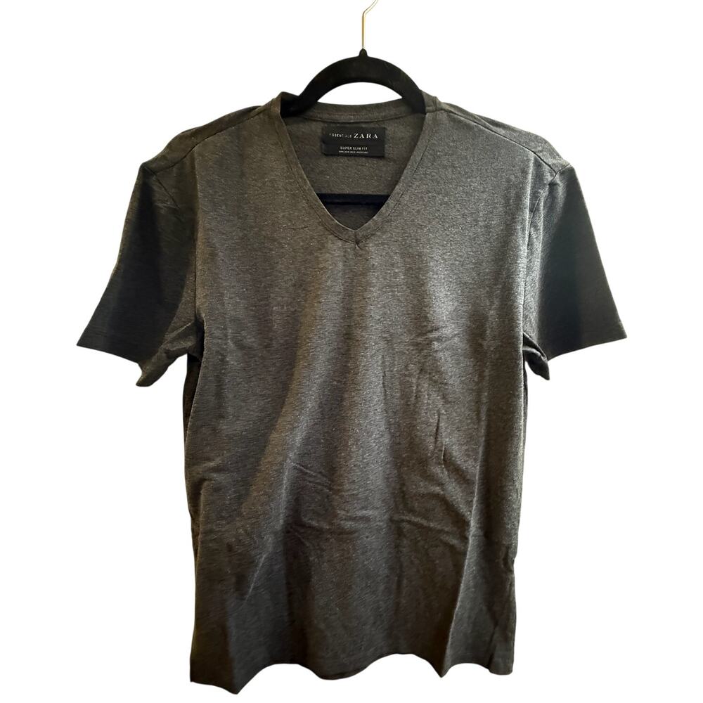 Zara Men's Slim Fit Gray T-Shirt